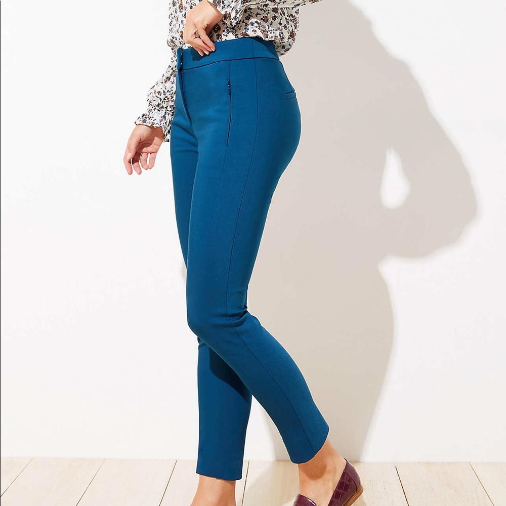 LOFT High Waist Zip Pocket Skinny Ankle Pants NWT